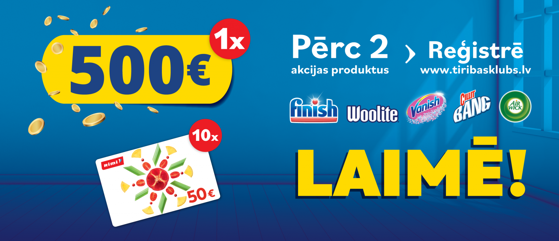 Pērc divus akcijas produktus un laimē!