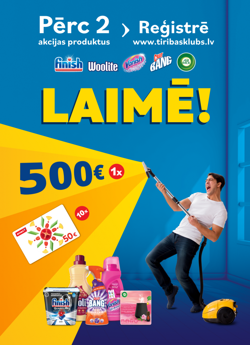 Pērc divus akcijas produktus un laimē!