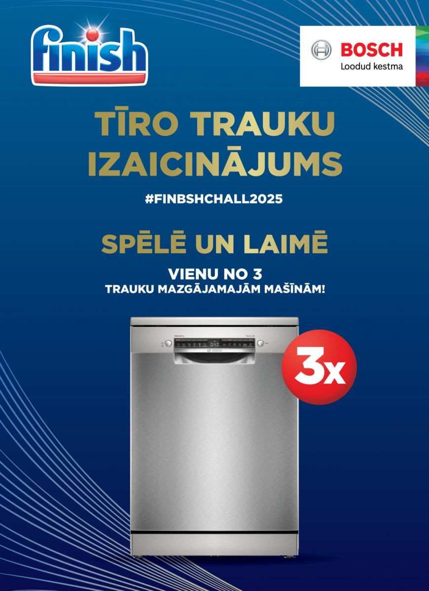 Piedalies Finish & Bosch tīro trauku izaicinājumā 